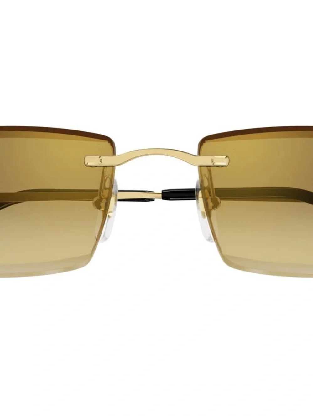 Cartier Rimless Sunglasses in Gold with Brown Tinted Lenses